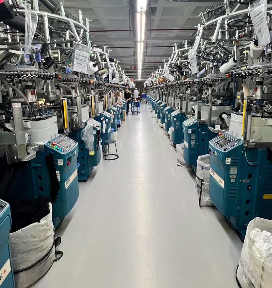 Authentic Oztas Socks manufacturing factory knitting line